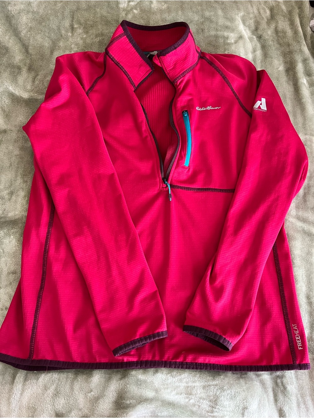 Eddie Bauer Bright Fuchsia Half-Zip Performance Pullover